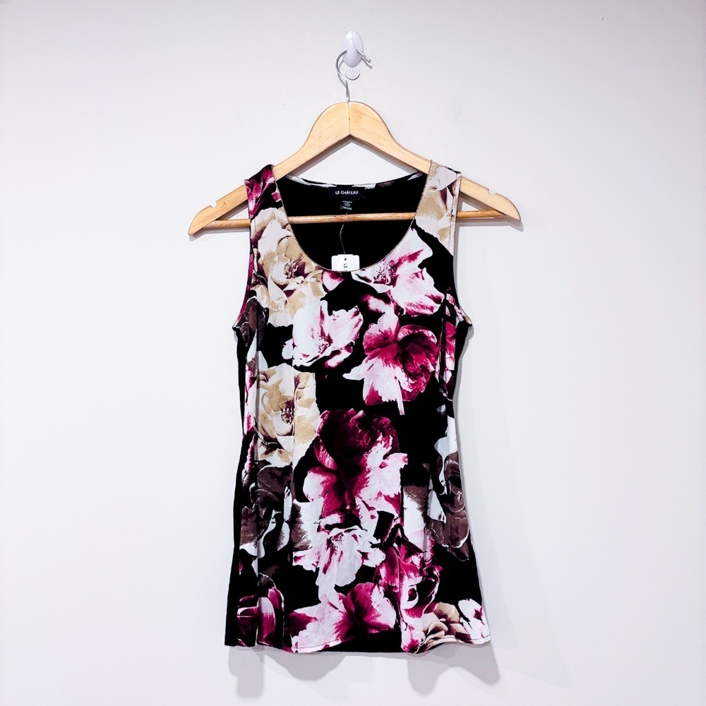LE‎ CHÂTEAU Black floral tank top